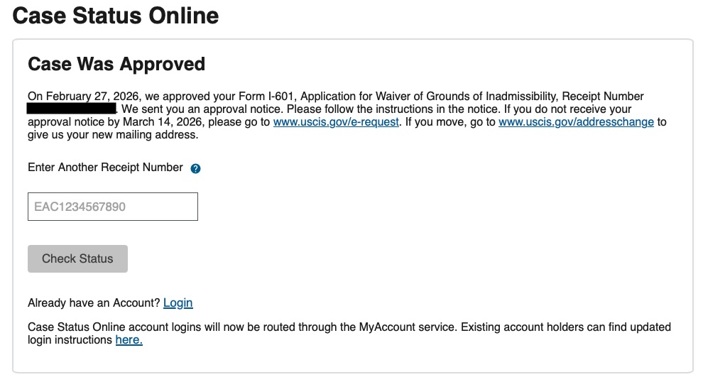 成功申请I-601豁免